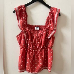 Old Navy sleeveless top, orange, size large